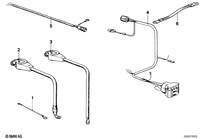 Cable de batería positivo para BMW Serie 3 E21, E36 (OEM 12421732447). Original BMW.