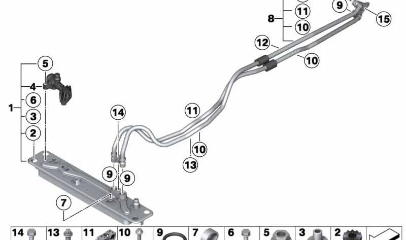 Clip para BMW Serie 1 F20, F21, Serie 2 F22, F23, Serie 3 F30, F31, F35, Serie 4 F32, F36, X1 E84, X3 F25, X4 F26, X5 E70N, F15, X6 E71, F16, Z4 E89 (OEM 17227610330). Original BMW