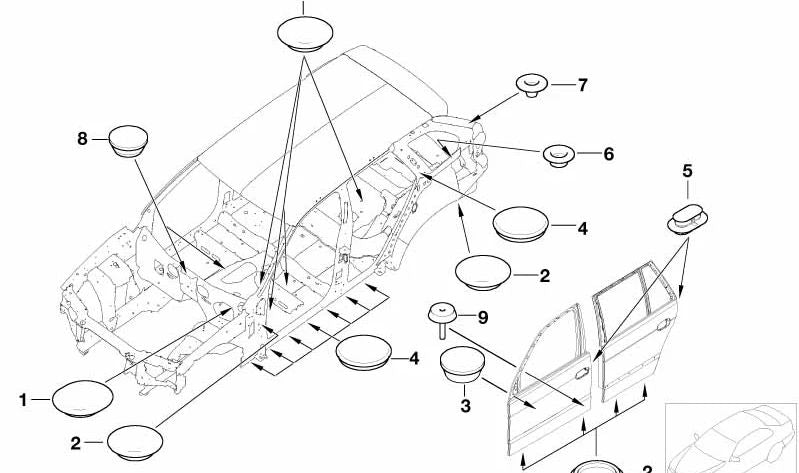 Tapón de cierre OEM 51711872829 para BMW E81, E82, E87, E88, E30, E36, E46, E90, E91, E92, E93, E28, E34, E32, E31, E84, E83, F25, F26, E53, E70, F15, F85, E71, F16, F86, Z3, E85, E86, E89. Original BMW.