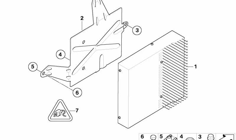 Soporte Amplificador para BMW X3 E83, E83N (OEM 65103412008). Original BMW