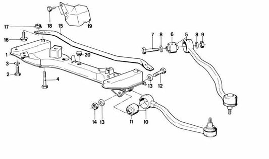 Ensemble de support en caoutchouc pour BMW E28 (OEM 31129058817). BMW d'origine