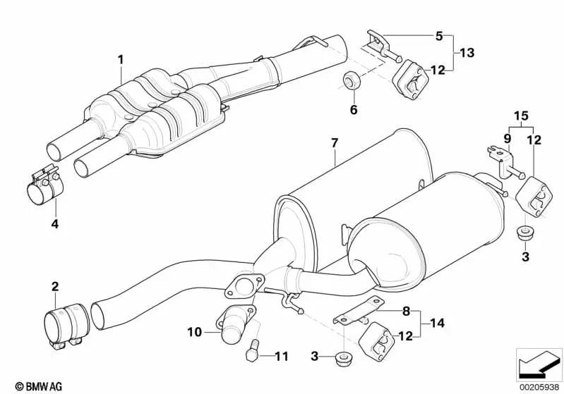 Vibration damper for BMW 7 Series E65, E66 (OEM 18307543123). Original BMW