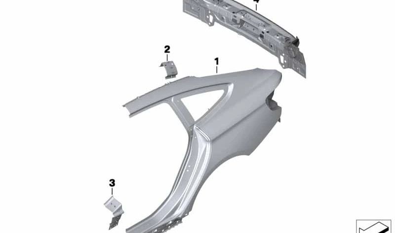 Placa de refuerzo del umbral izquierda para BMW Serie 3 F34, F34N (OEM 41217334035). Original BMW