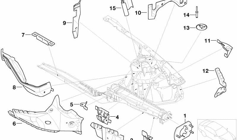 Soporte de la línea de freno izquierda para BMW Serie 3 E46 (OEM 41148209665). Original BMW.