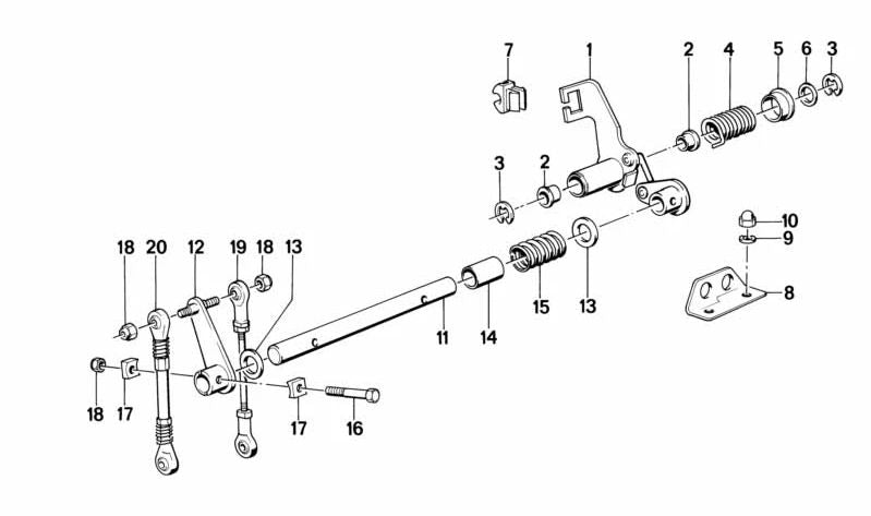 Eje para BMW Serie 3 E30 (OEM 13541308246). Original BMW