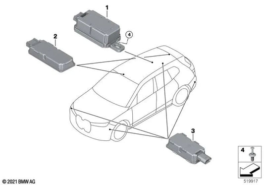 Receptor de Control Remoto para BMW i I20, X1 U11 (OEM 61355A3EC73). Original BMW