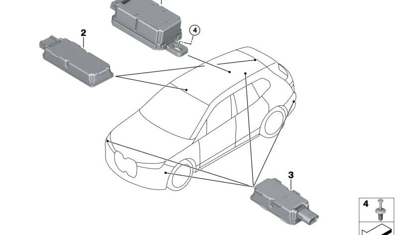 OEM remote control receiver 6135A59199 for BMW U06, U11, I20. Original BMW.