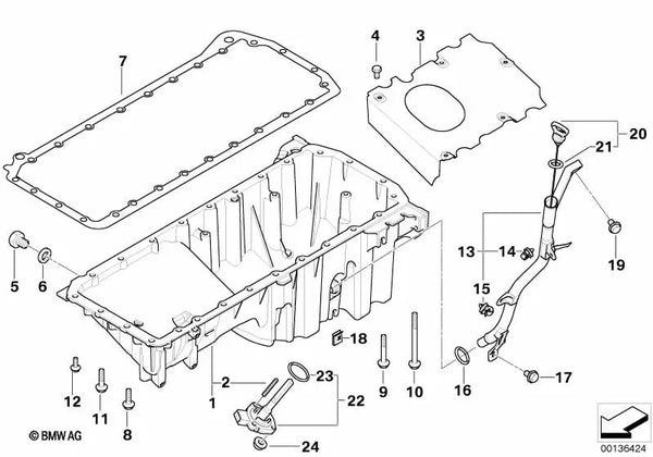 Tubo guía para BMW E60, E60N, E61, E61N, E63N, E64N, E65, E66 (OEM 11437793309). Original BMW