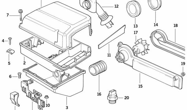 Carcasa intermedia (Mittelteil) OEM 12901731029 para BMW E31. Original BMW.