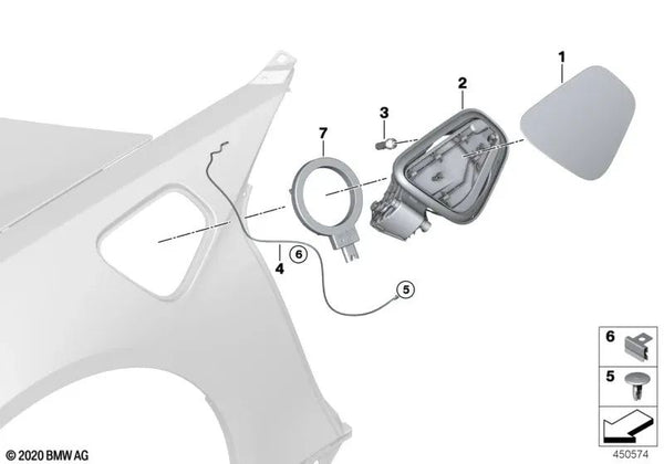 Puerta de carga imprimada para BMW I12, I12N, I15 (OEM 51177372956). Original BMW