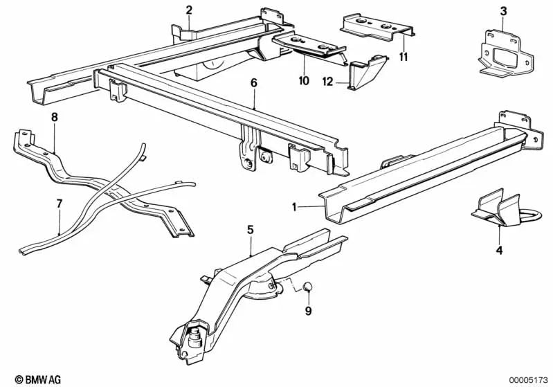 Trager für BMW Serie 3 E30 (OEM 51711913824). Original BMW