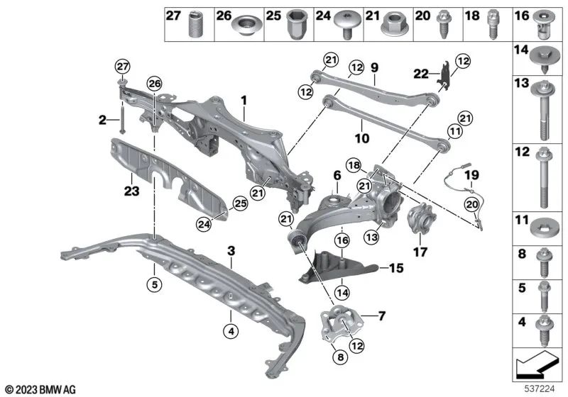 Cubierta derecha para BMW X1 U11 (OEM 33326897720). Original BMW.