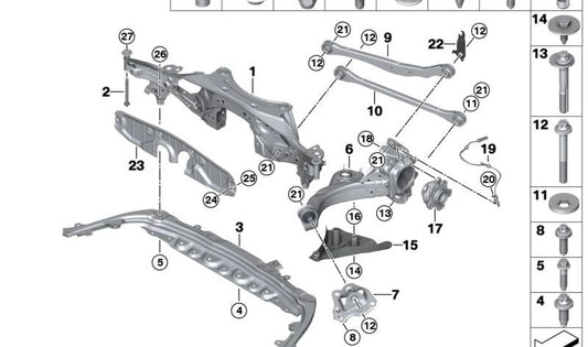 Tornillo hexalobular para BMW Serie 4 G23, G83, X1 U11, U12, X2 U10, MINI U25 (OEM 07119908494). Original BMW