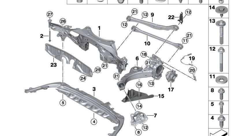 OEM hexagonal screw 07119907420 for BMW U06, U11, U12, U10, U25. Original BMW.