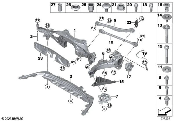 Cubierta derecha para BMW X1 U11 (OEM 33326897720). Original BMW.