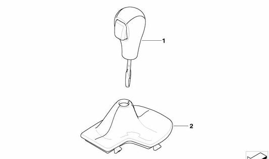 Cubierta de la palanca de cambios para BMW E63, E64 (OEM 25167541796). Original BMW.