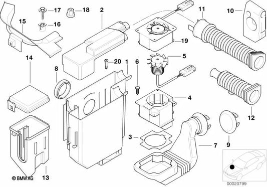 Tuelle para BMW E46, F30, F80 (OEM 12901739877). Original BMW