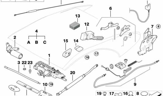 Bulón de centrado para BMW E46, E64, E85 (OEM 54317043550). Original BMW