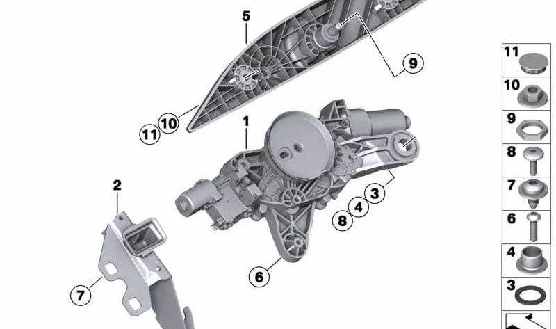 Verrouillage de la fenêtre arrière pour BMW F31, F11 (OEM 51247250299). BMW d'origine