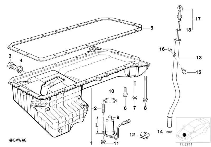 Junta sin asbesto para BMW Serie 3 E36, Serie 5 E34 E39, Serie 7 E38 (OEM 11139066503). Original BMW