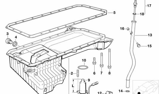 Ölwanne für BMW Serie 5 E39 (OEM 11132245975). Original BMW