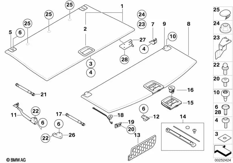 Schloss für BMW Serie 5 E61, E61N, X5 E70, E70N, X6 E71 (OEM 51476968004). Original BMW