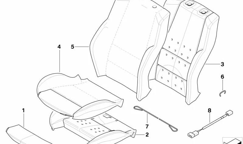 Funda de Asiento Tela y Cuero para BMW X3 E83 (OEM 52103421858). Original BMW