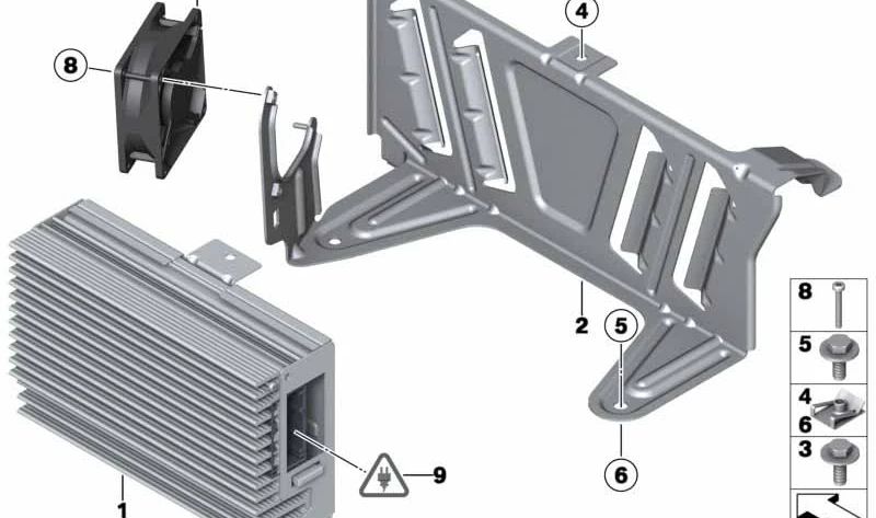 Amplificador Sistema Hifi para BMW Serie 7 F01, F02, F04 (OEM 65129312590). Original BMW