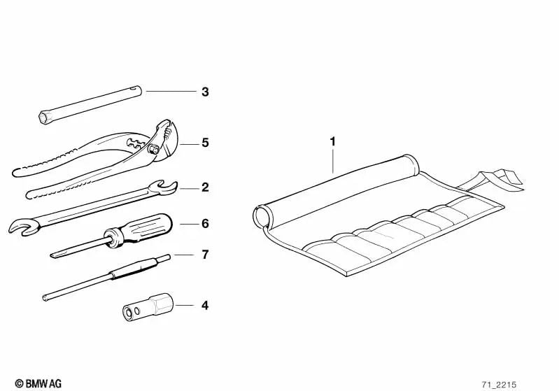 Llave de doble boca para BMW Serie 3 E21, E30, E36, E46, E90N, Serie 5 E12, E28, E34, E39, E60, E60N, Serie 6 E63, E63N, E64, E64N, Serie 7 E23, E32, E65, X3 E83, E83N, X5 E53, MINI R50, R52, R53 (OEM 71111126148). Original BMW