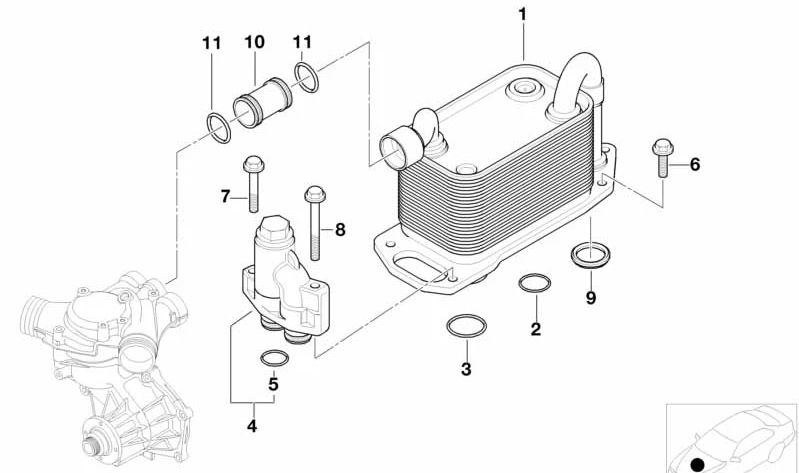 Intercambiador de Calor para BMW E39, E52 (OEM 11441406695). Original BMW