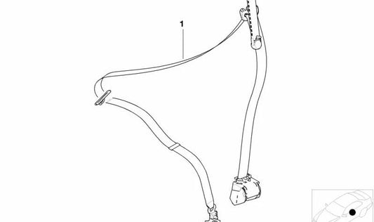 Cinturón de seguridad delantero izquierdo con limitador de fuerza OEM 72117210861 para BMW E65, E66. Original BMW.