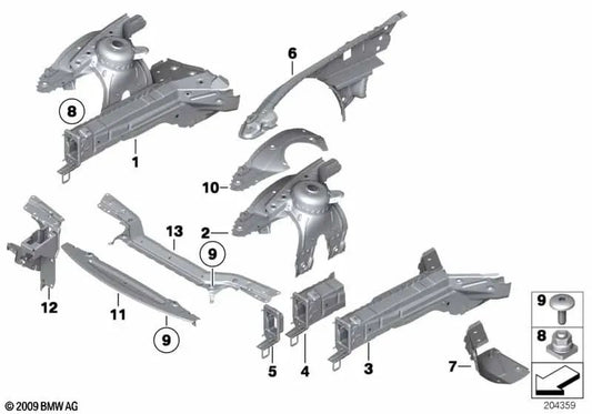 Refuerzo Soporte del Motor Derecho para BMW Z4 E89 (OEM 41007224888). Original BMW