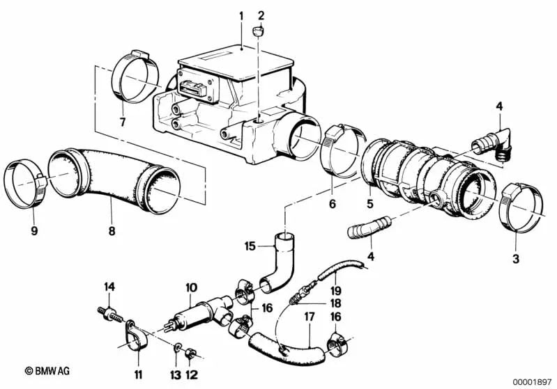 Manguera para BMW E28, E24, E23 (OEM 11631277928). Original BMW.