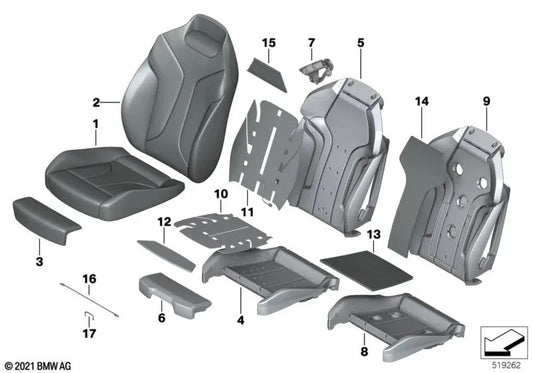 Sportsitzbezug aus Leder für BMW F91, F92, F93 (OEM 52108088323). Original BMW