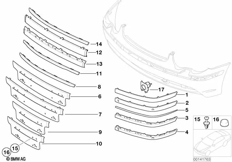 Grundierter Kennzeichenhalter für BMW E65, E66 (OEM 51117043454). Original BMW.