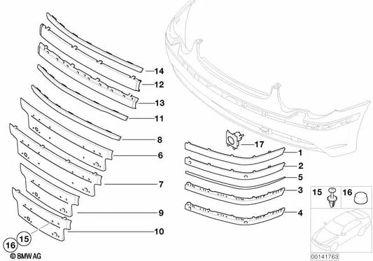 Grundierter Kennzeichenhalter für BMW E65, E66 (OEM 51117043454). Original BMW.