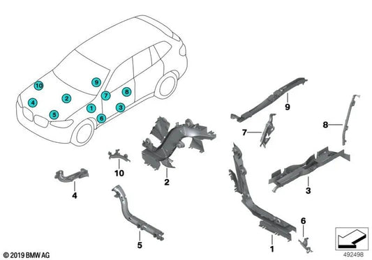 Cable duct for BMW X4 F98, G02 (OEM 61136802121). Original BMW