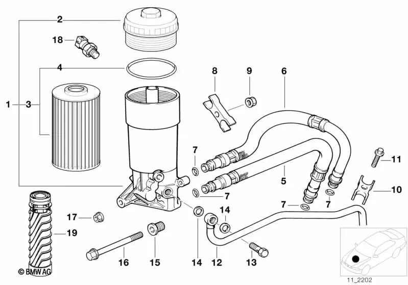 Manguera de Alta Presión de Adelanto para BMW Serie 5 E34, Serie 7 E32 (OEM 11421702554). Original BMW.