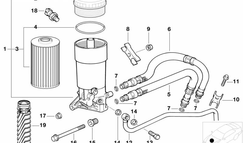 Manguera de retorno para BMW Serie 5 E34, Serie 7 E32 (OEM 11421747126). Original BMW