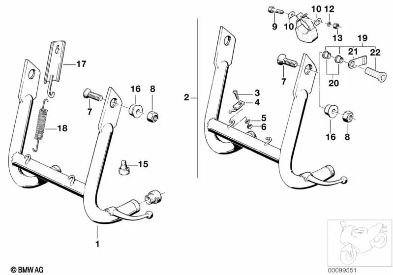 Gancho para BMW R 248 (OEM 46522302042). Original BMW