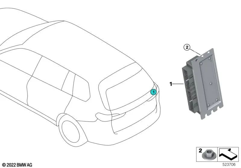 Unidad de control para BMW Serie 2 G42, G87 Serie 3 G20, G21, G80, G81 Serie 4 G22, G23, G26, G82, G83 Serie 5 F90, G30 Serie 8 F91, F92, F93, G14, G15, G16 X3 F97, G01 X4 F98, G02 X5 F95, G05 X6 F96, G06 X7 G07 Z4 G29 (OEM 33605A533E1). Original BMW