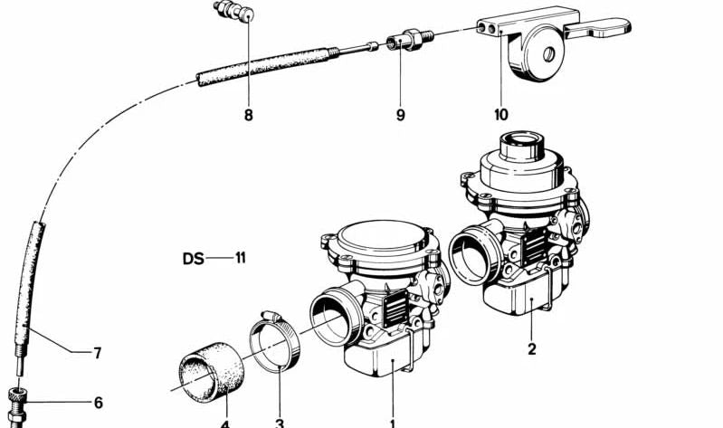 Carburador derecho para BMW (OEM 13111336978). Original BMW