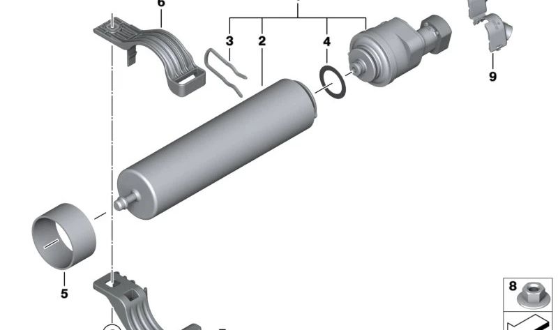 Fuel Filter Support for BMW 5 Series F07, F10, F11, F18, 6 Series F06, F12, F13, 7 Series F01, F02, F04, X5 F15 (OEM 16127231600). Genuine BMW