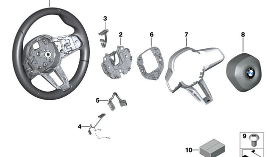 Módulo electrónico del volante OEM 32305A93485 para BMW F70, U06, U11, U12, U10, F65. Original BMW.