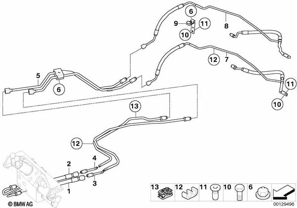 Tubería de alta presión para BMW Serie 6 E63, E64 (OEM 37106780572). Original BMW