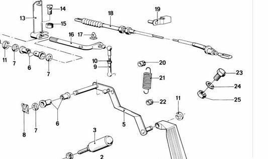 PEDALE DEL FRENO OEM 3541115556 per BMW E21. BMW originale.