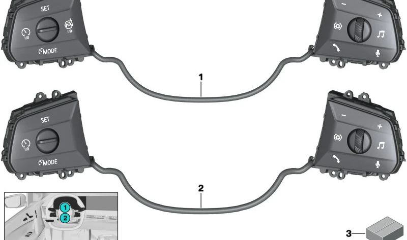 Botón de control para volante multifunción OEM 61315A39938 para BMW iX3 (I20). Original BMW.