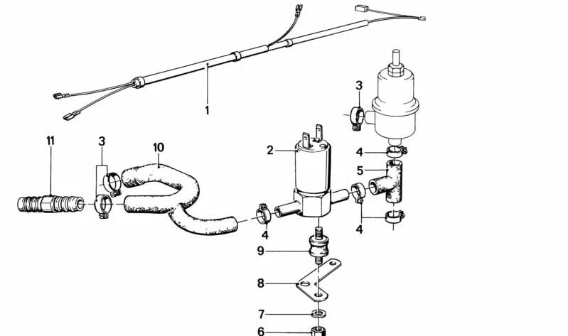 Válvula de aire adicional para BMW E12, E24, E23 (OEM 13641276163). Original BMW.