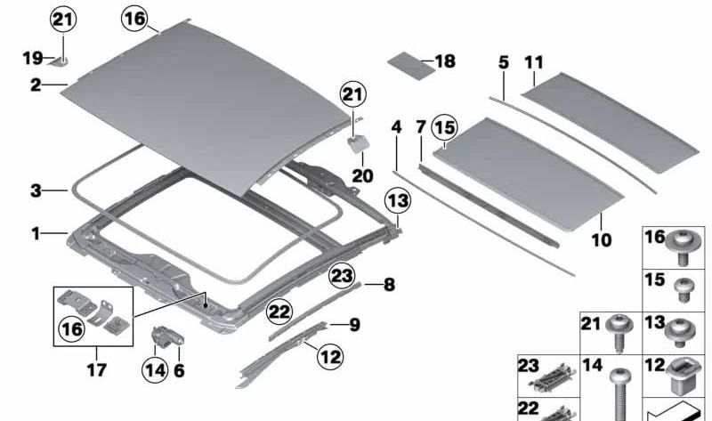 Kit fuelle exterior derecho OEM 54107268972 para BMW {F06, F13}. Original BMW.