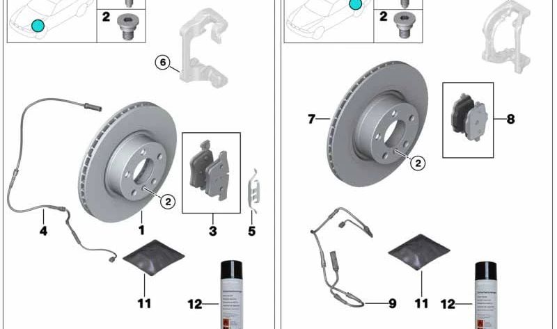 PILLE FRENO OEM 34356792563 PASSIONE FRENO per BMW E89. BMW originale.